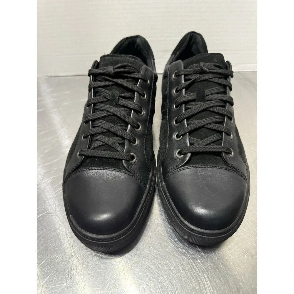 Kenneth Cole Men's Change Away Black Leather Suede Low Top Sneakers Sz 10.5M